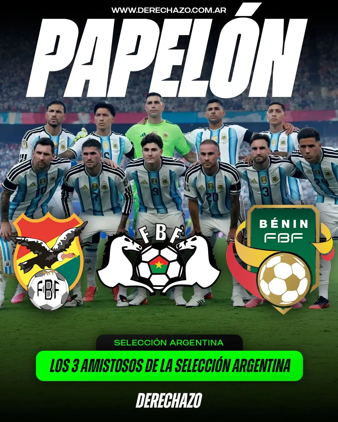 La Selección Argentina jugará con Bolivia, Burkina Faso y Benín