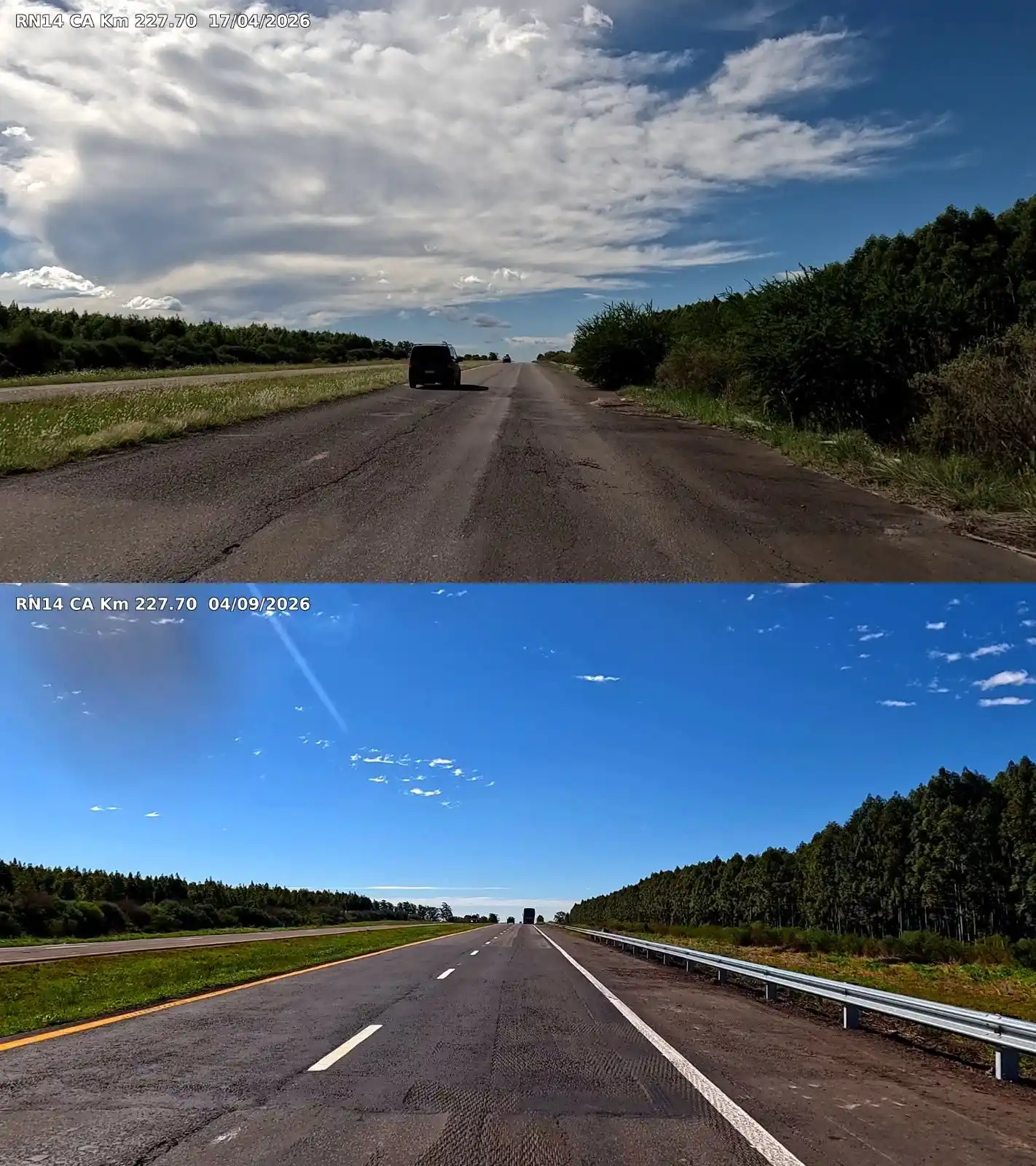 Mejoras en la ruta 14 realizadas por el Gobierno de Milei