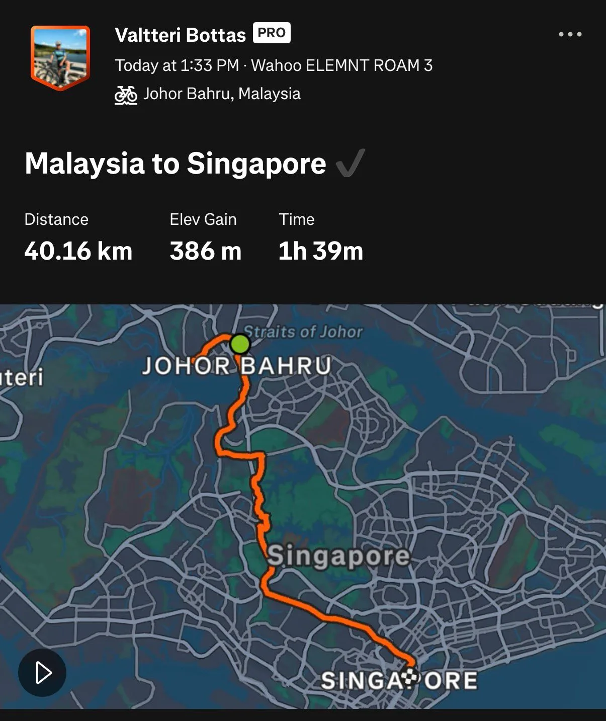 El recorrido de Bottas hasta Singapur
