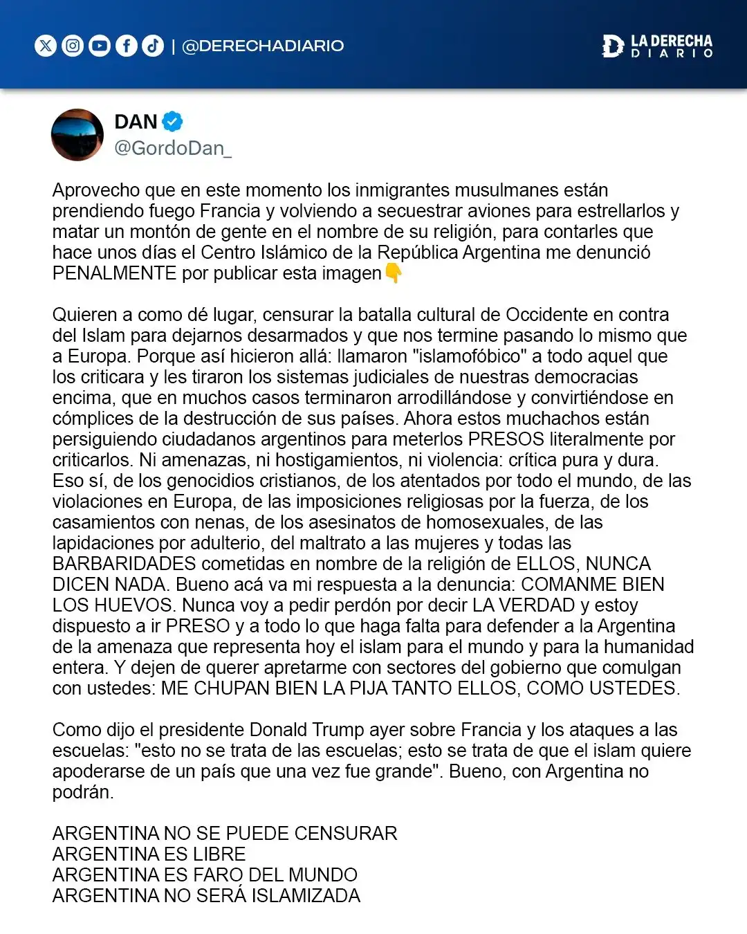 El Gordo Dan en X: