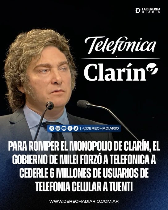 El Gobierno de Milei rompe el monopólio artificial de Clarín.