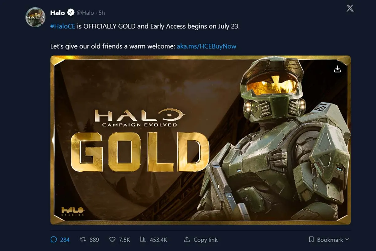 Xbox confirmó a través de redes sociales que Halo: Campaign Evolved alcanzó el estado de “gold”
