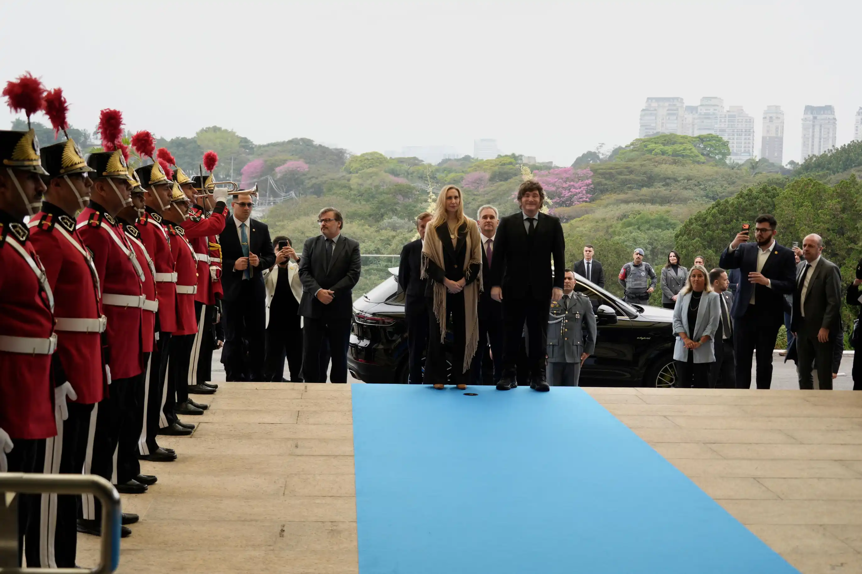El recibimiento del presidente Javier Milei.