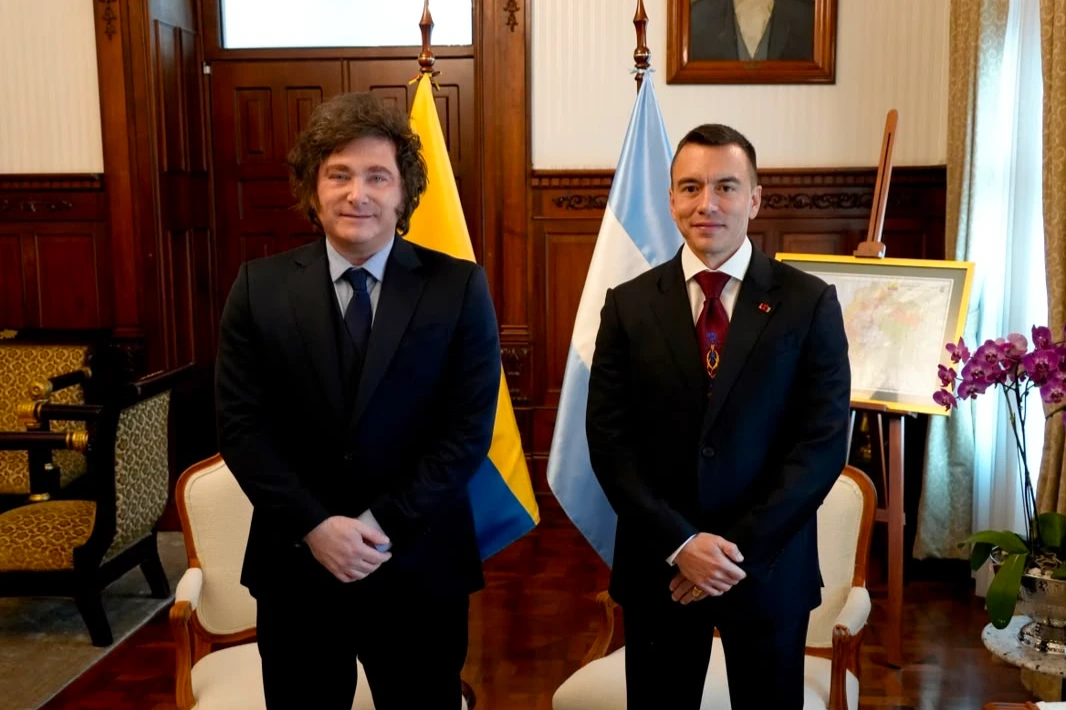 Javier Milei se reunió con Daniel Noboa en Ecuador y firmaron acuerdos comerciales y de seguridad