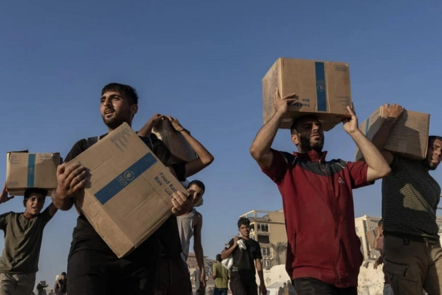 Ayuda humanitaria en Gaza.