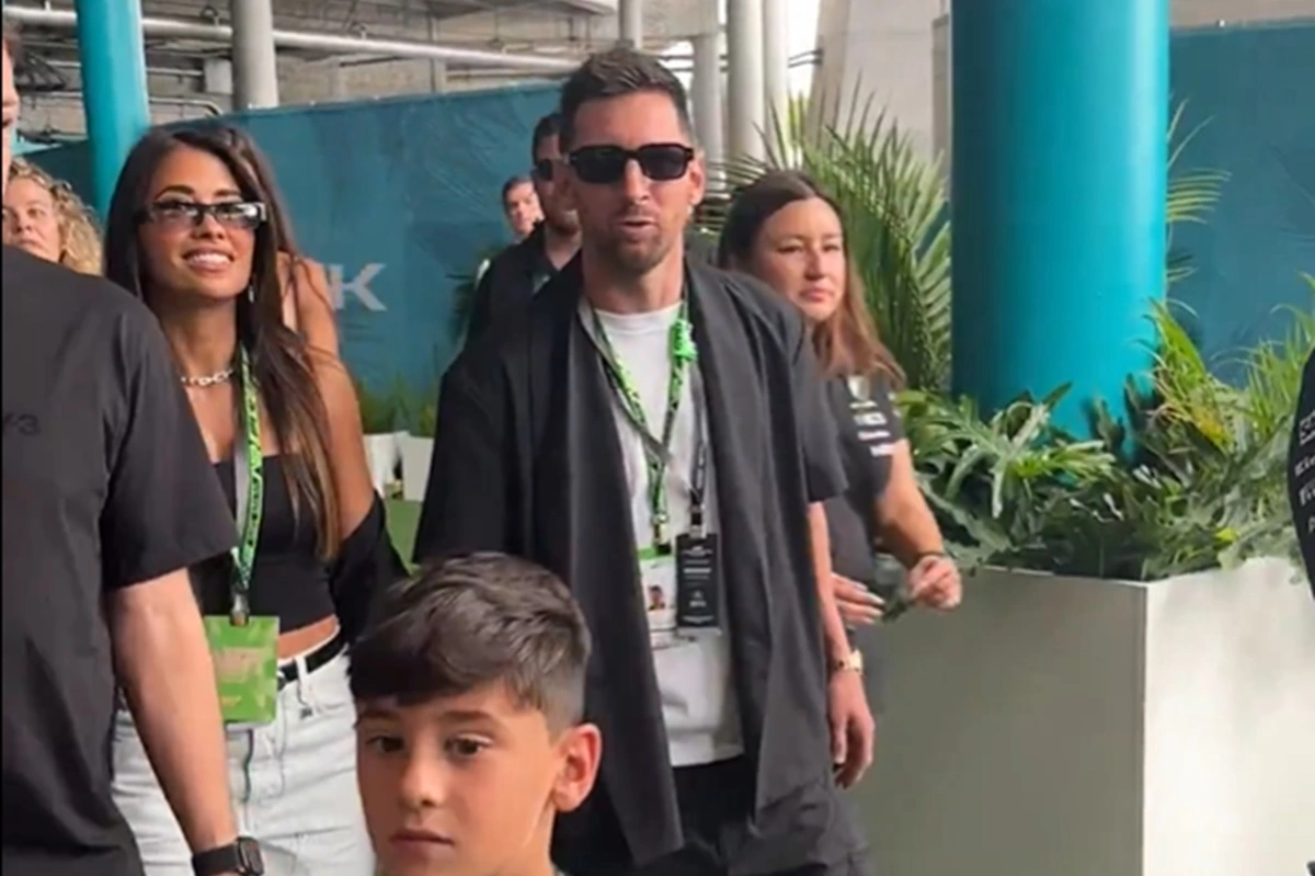 Lionel Messi se hizo presente en el Gran Premio de Miami: se subió al monoplaza de Antonelli y visitó a Colapinto