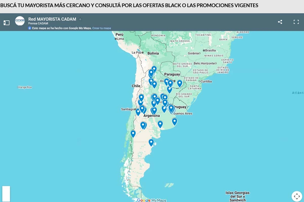 Mapa de mayoristas participantes de la Black Week