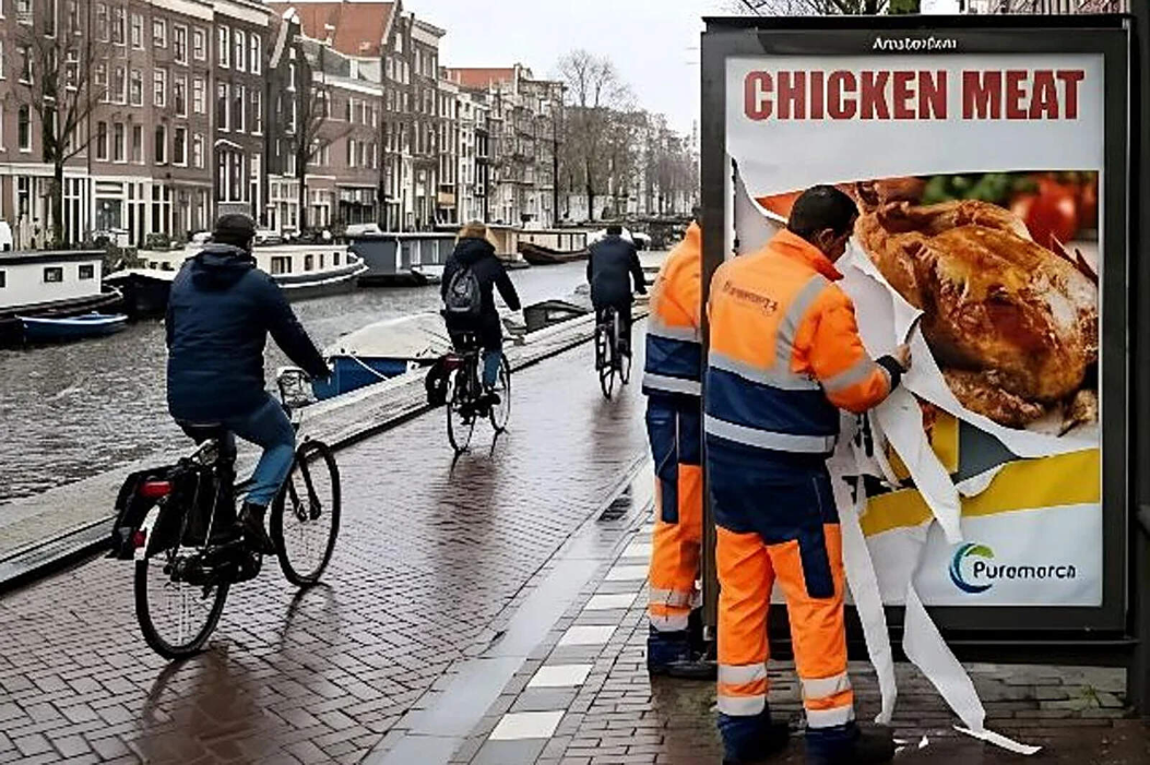 La ciudad neerlandesa de Ámsterdam prohibió las publicidades de carne y combustibles fósiles en la vía pública