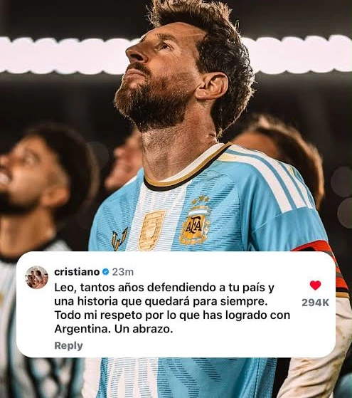 El mensaje de Cristiano Ronaldo para Lionel Messi en su despedida de la Selección Argentina