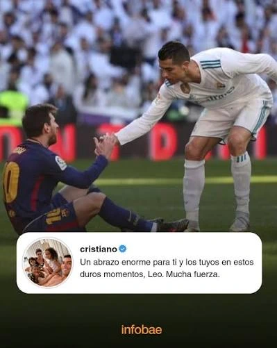 Cristiano Ronaldo le había dedicado un mensaje a Messi tras la muerte de su padre