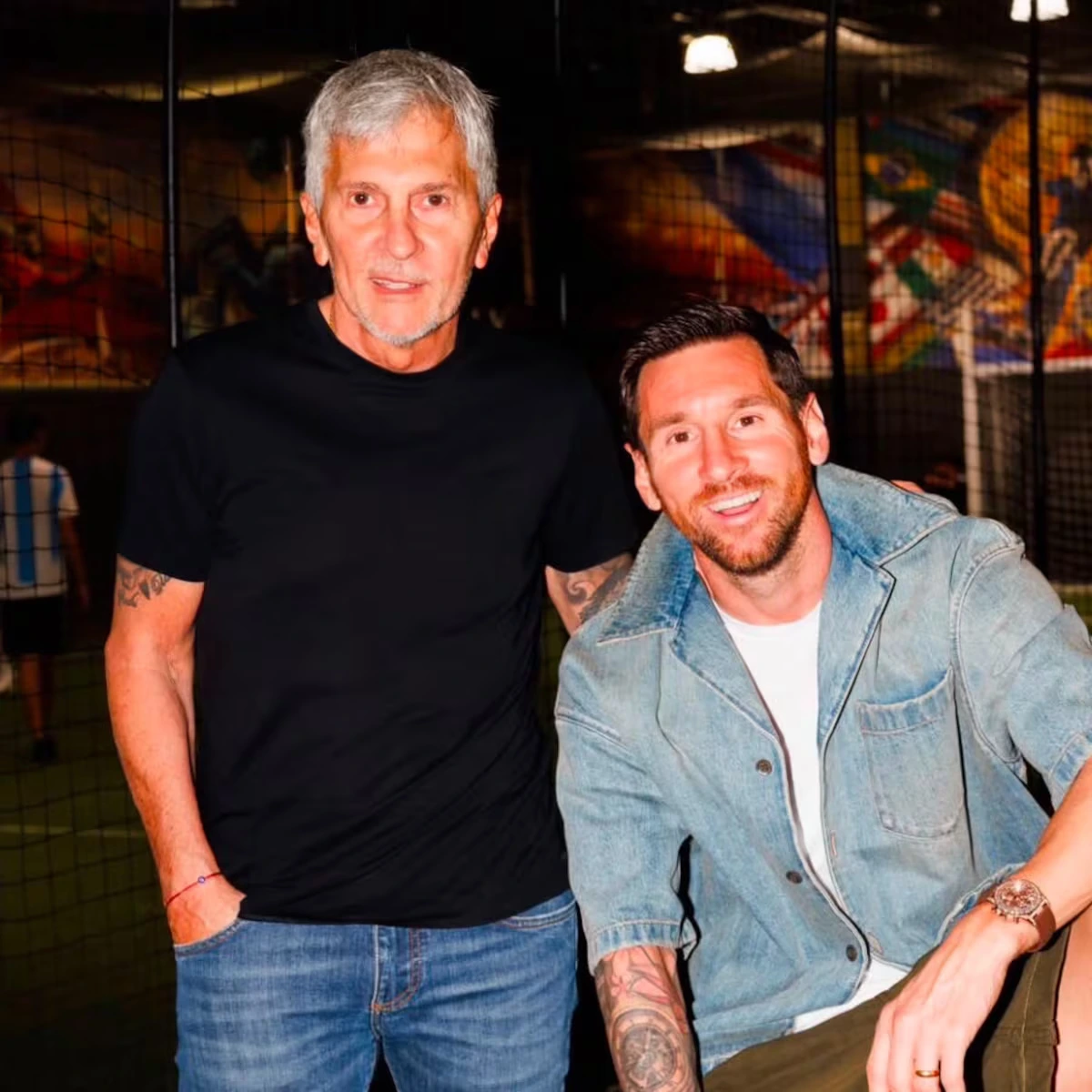 Lionel Messi junto a su padre, Jorge Messi