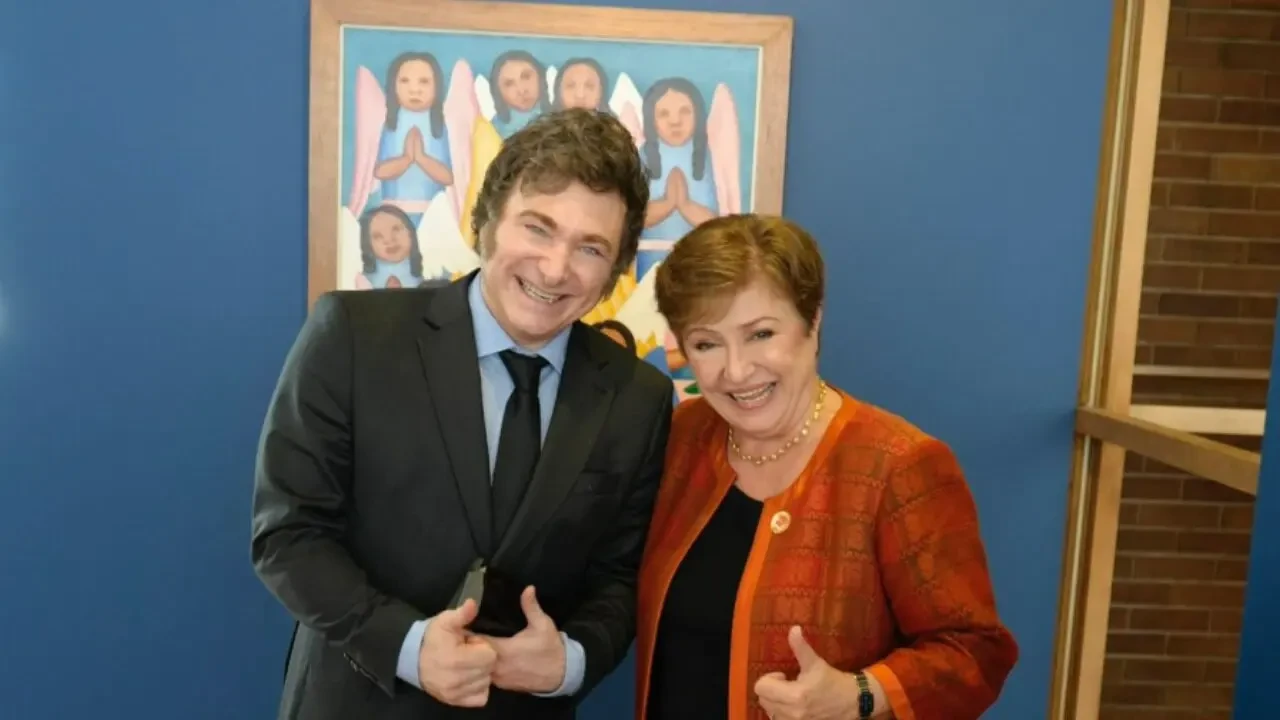 Javier Milei y Kristalina Georgieva.