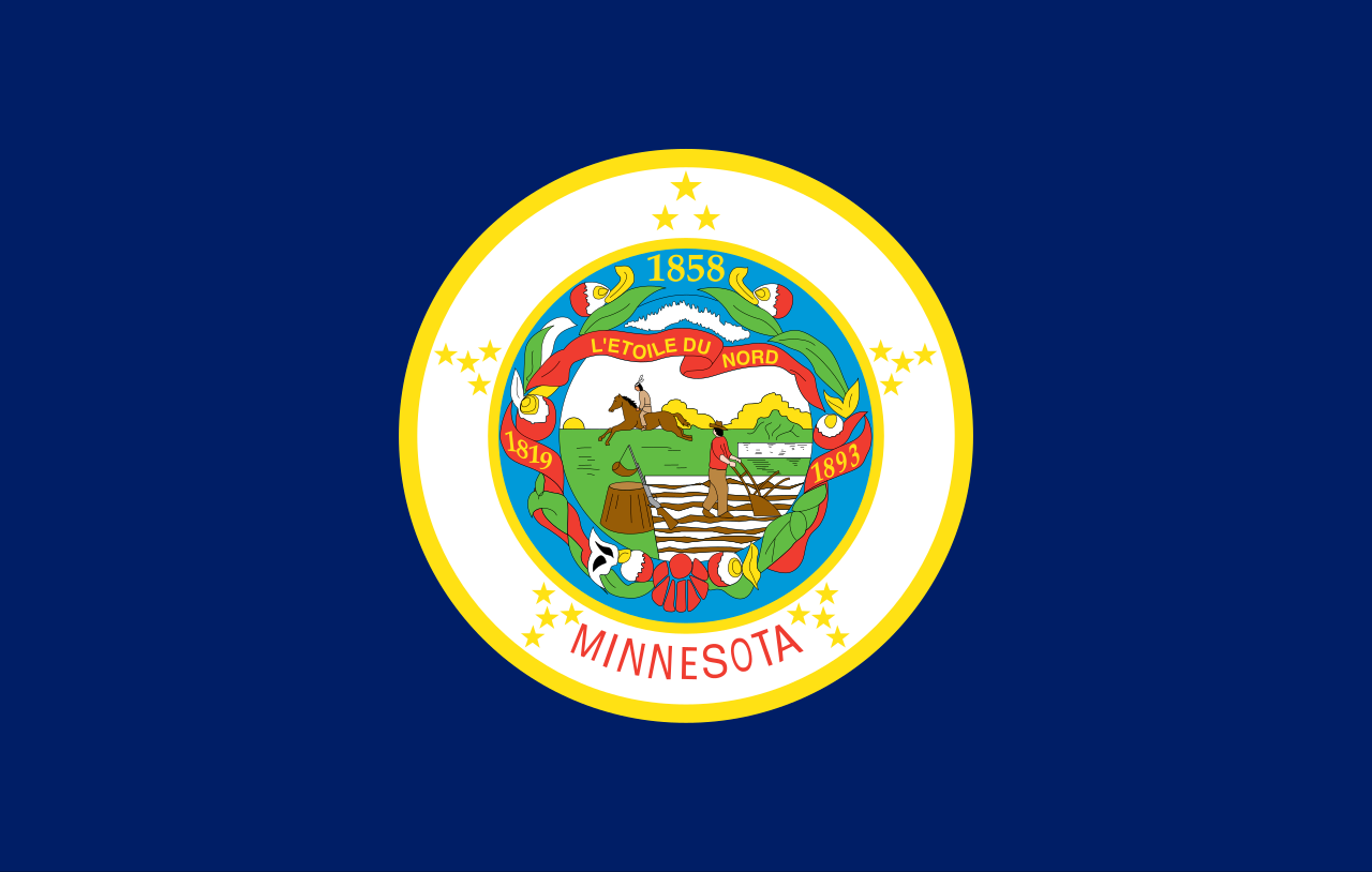 The old flag of the state of Minnesota