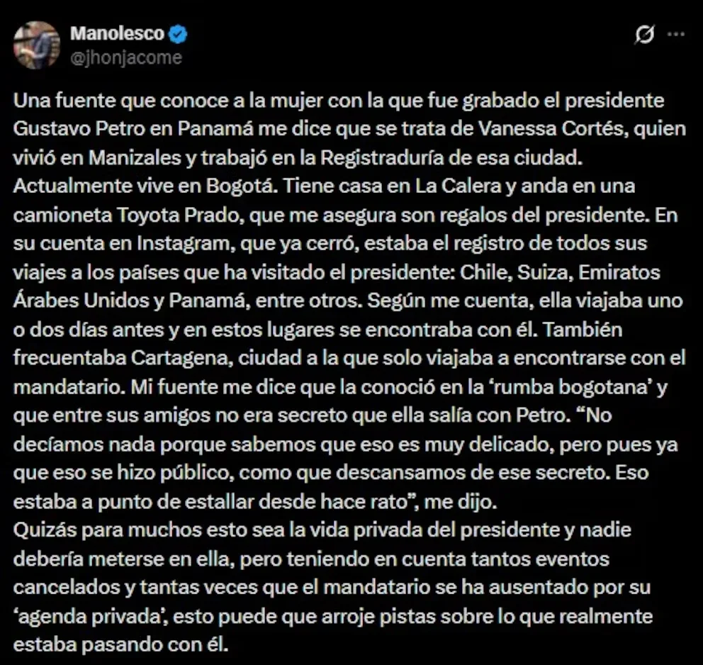 The journalist, John Jairo Jácome on X: