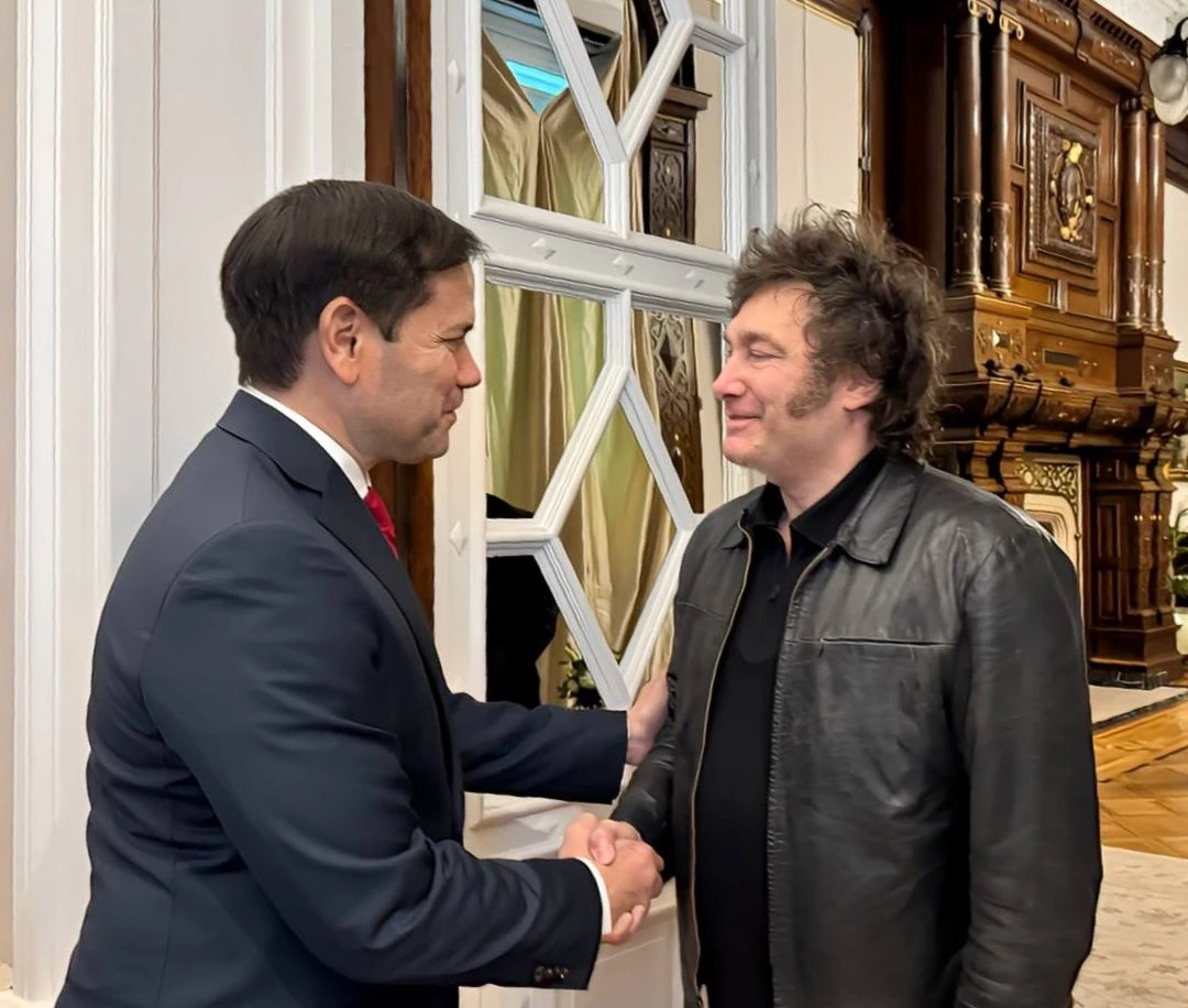 Javier Milei junto a Marco Rubio.