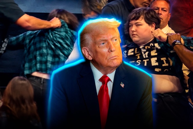 Un grupo de zurdas obesas quisieron interrumpir el acto de Trump en Ohio: Terminaron golpeadas y arrestadas