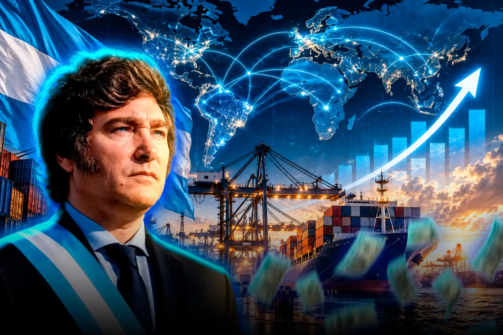 Gracias a Milei, la Argentina recupera participación en el comercio mundial y proyectan un récord histórico
