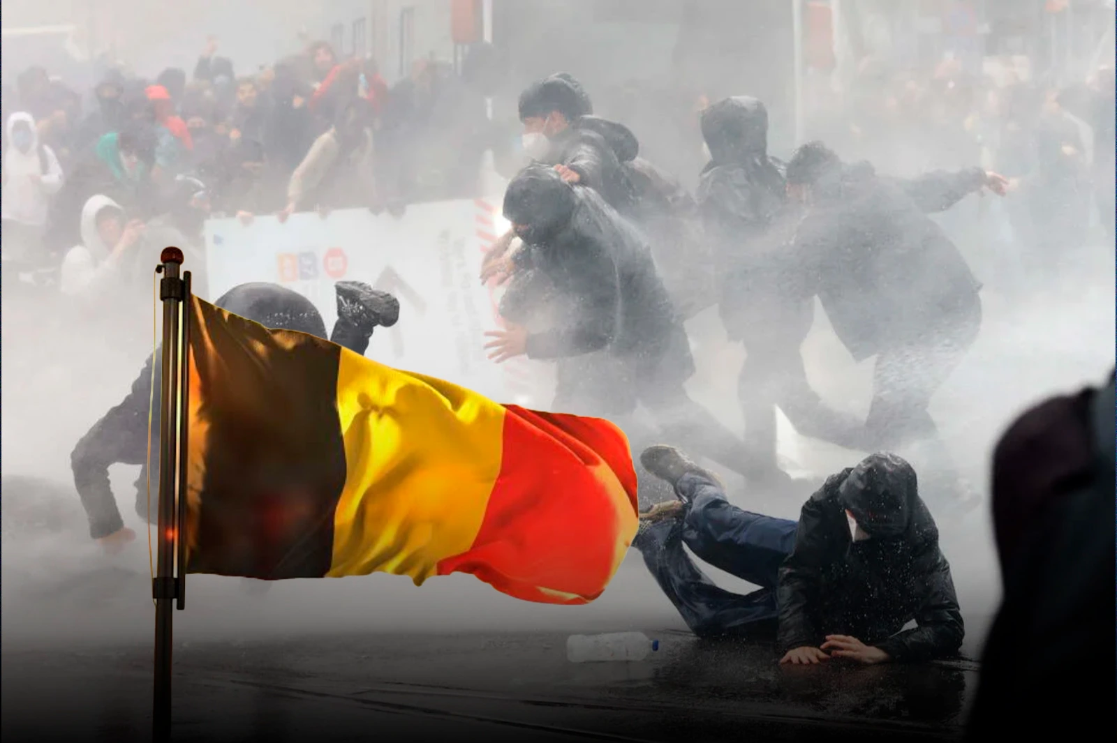 La policía se enfrentó a violentos manifestantes en una huelga socialista en Bruselas