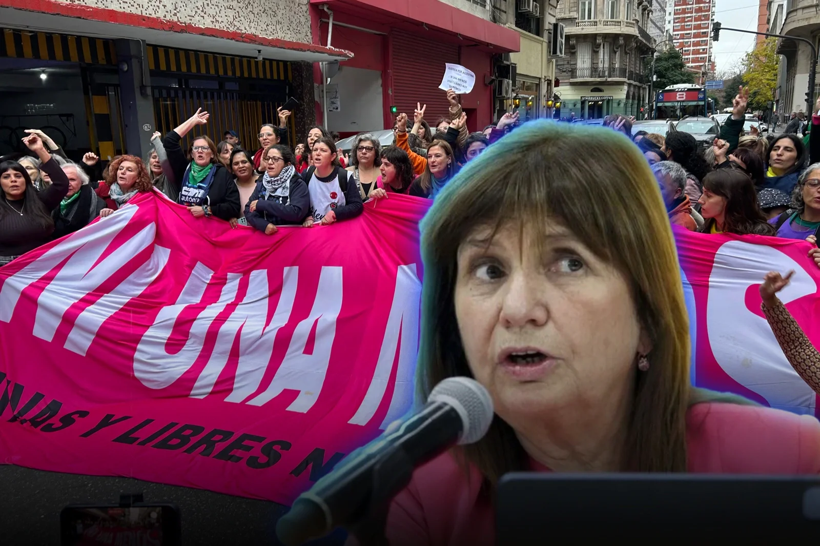 Bullrich criticó la marcha de la izquierda y defendió el verdadero feminismo: “No encubrimos ni liberamos violadores”