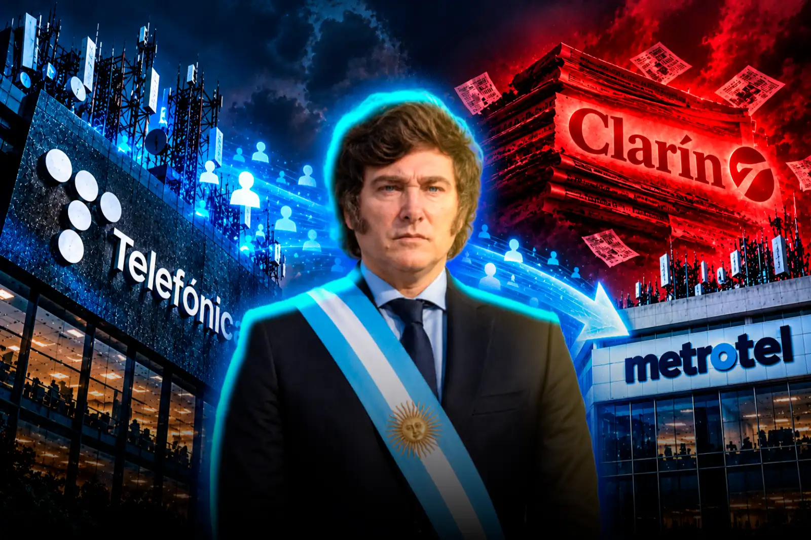 Para frenar el monopolio de Clarín, Milei forzó a Telecom a ceder 6 millones de usuarios de telefonía a Metrotel