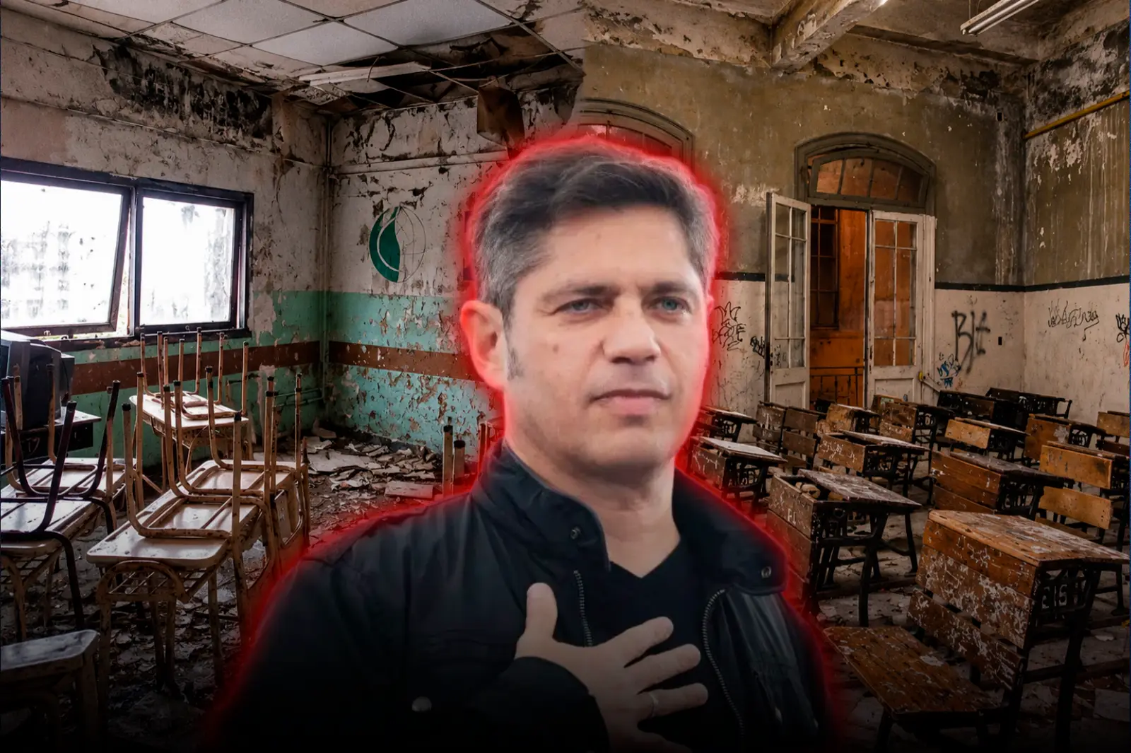 Axel Kicillof culpó a Milei por la destrucción de las escuelas en PBA y no se hizo responsable