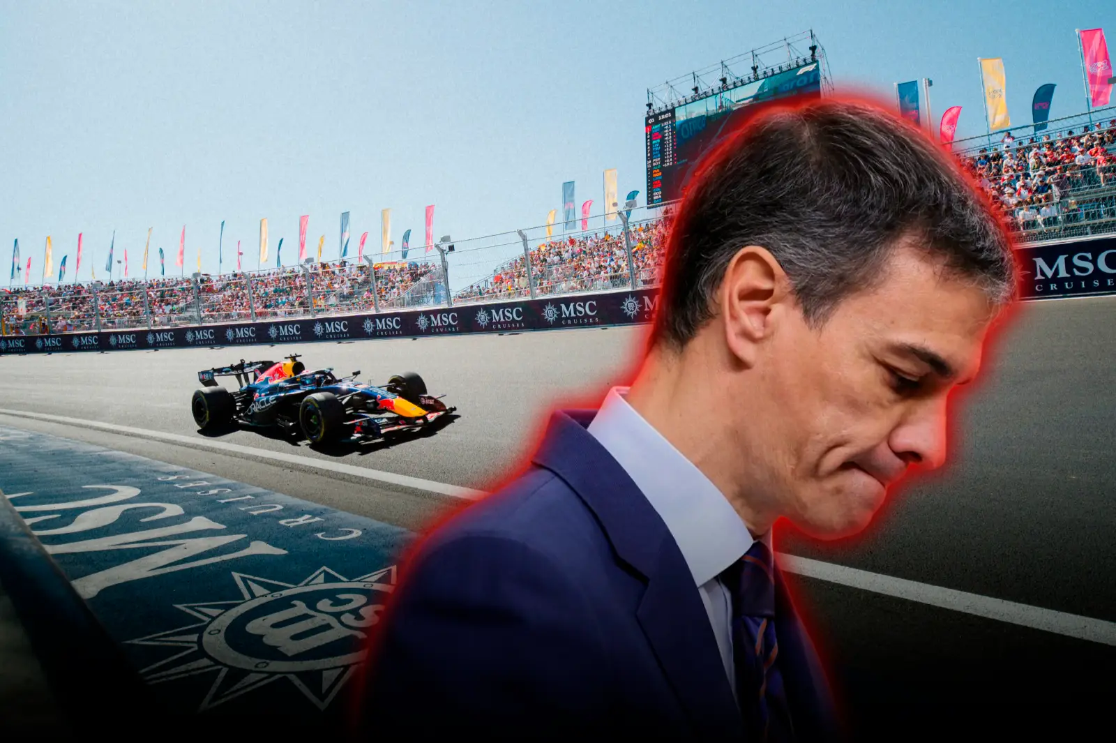 "Pedro Sánchez, Hijo de Puta": cientos de españoles repudiaron al mandatario en el Gran Premio de F1