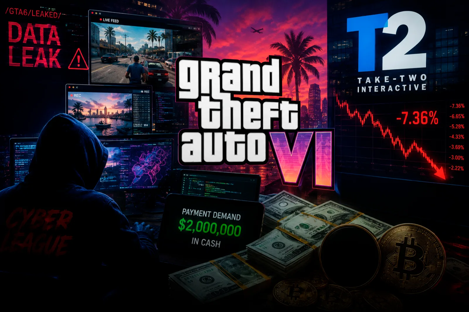 Filtran GTA VI y amenazan con revelar la historia: un usuario exige dinero y golpea a las acciones de Take-Two