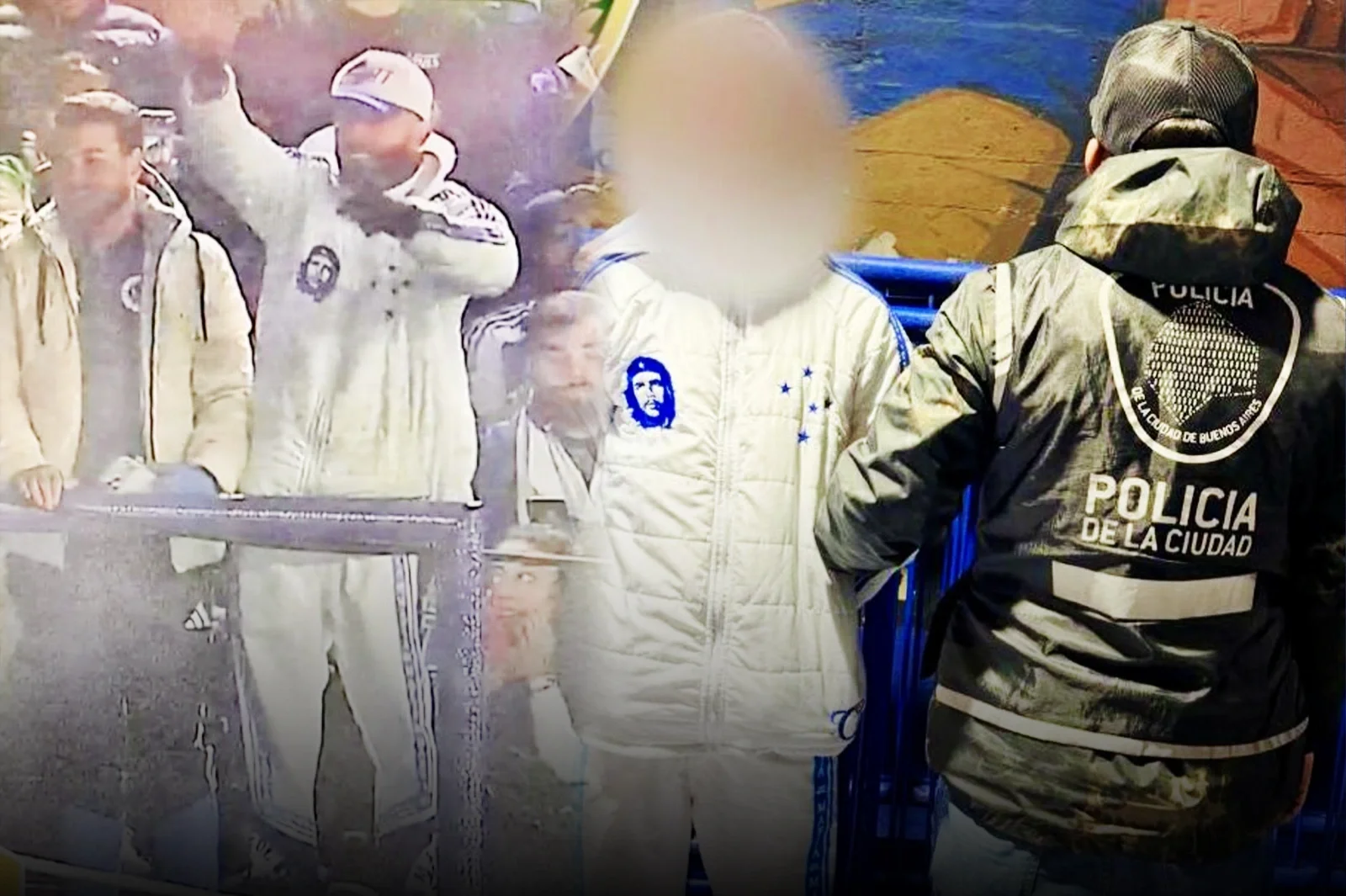 A Cruzeiro fan was arrested wearing a Che jacket for breaking Argentine pesos.