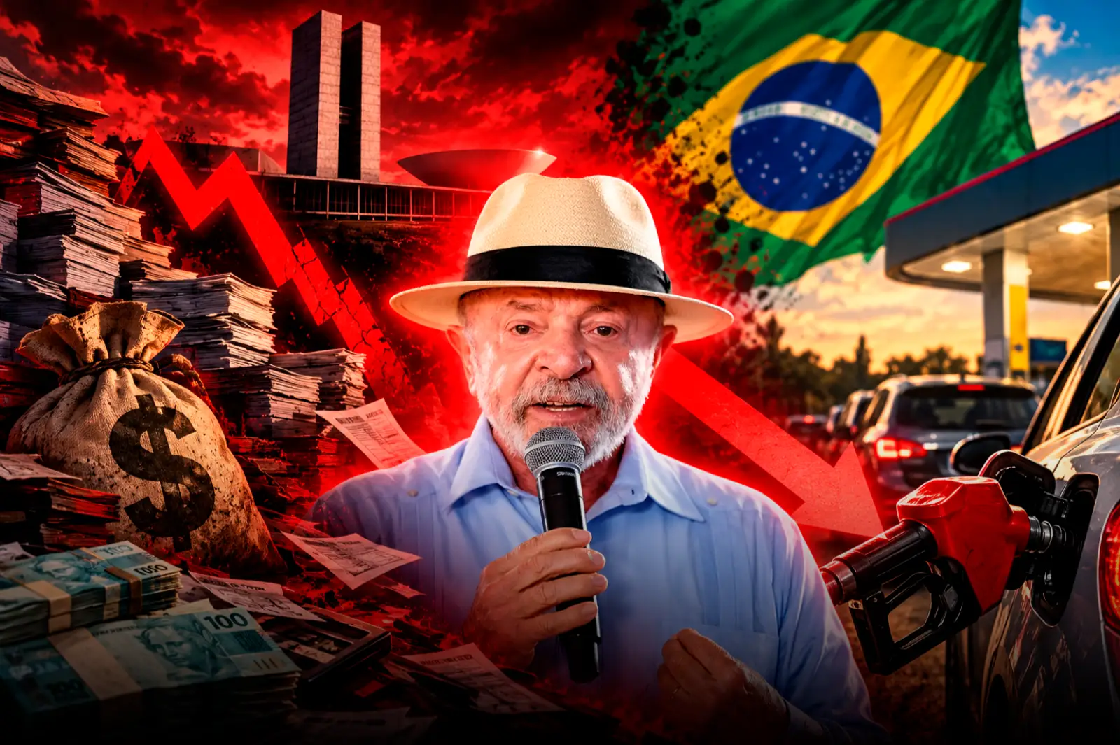El dictador Lula Da Silva eliminó solo por un mes los impuestos a la nafta, a días del balotaje