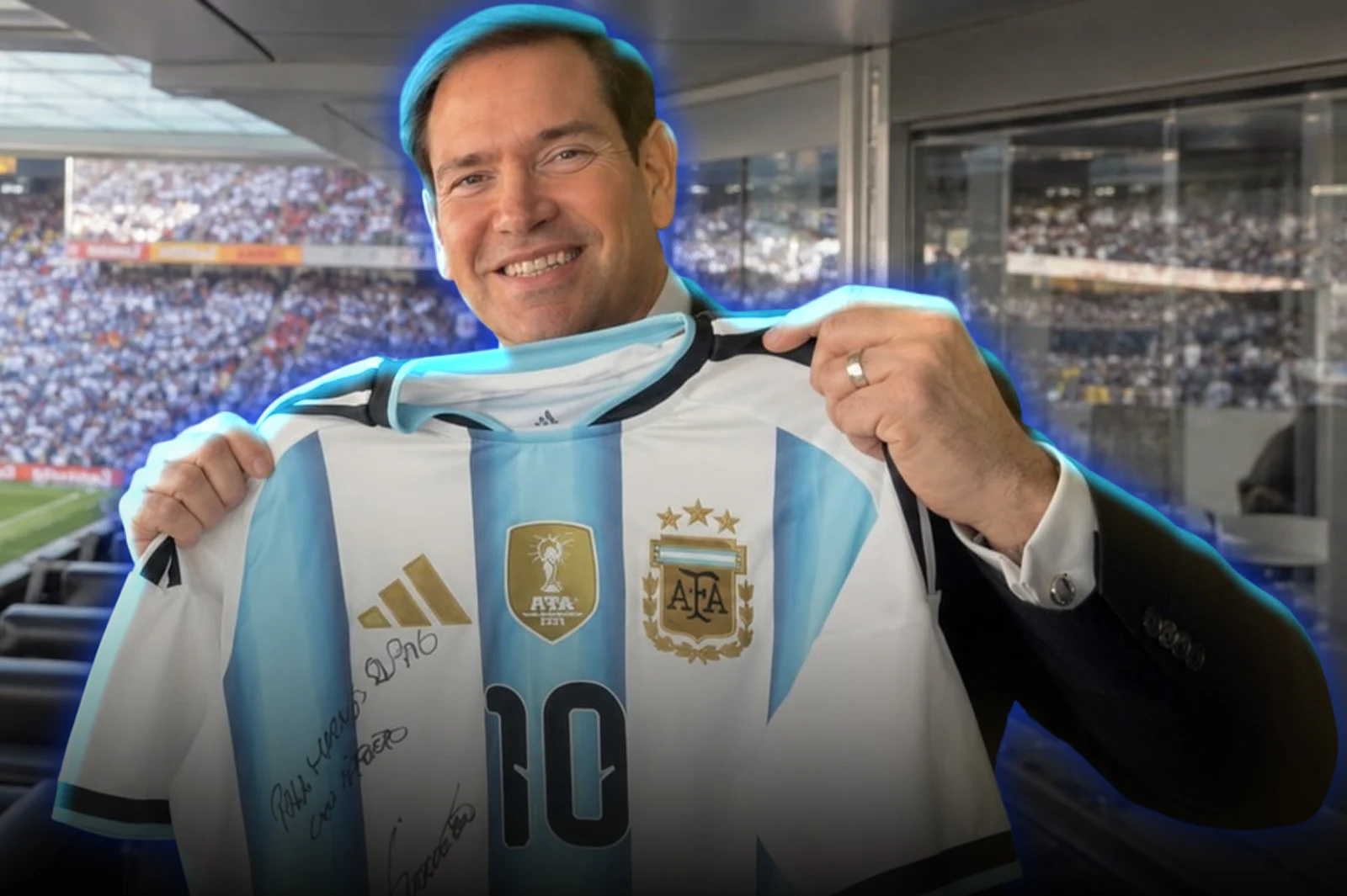 “Para Marco Rubio, con afecto”: la camiseta que Messi le regaló al secretario de Estado