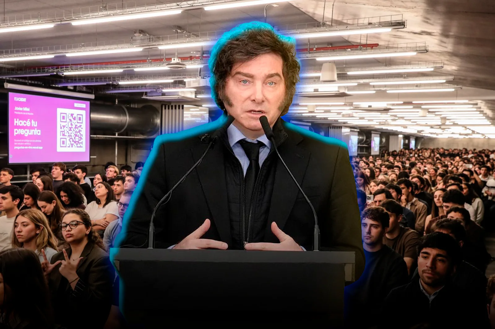 Javier Milei dio una clase magistral ante cientos de jóvenes en la Universidad Torcuato Di Tella