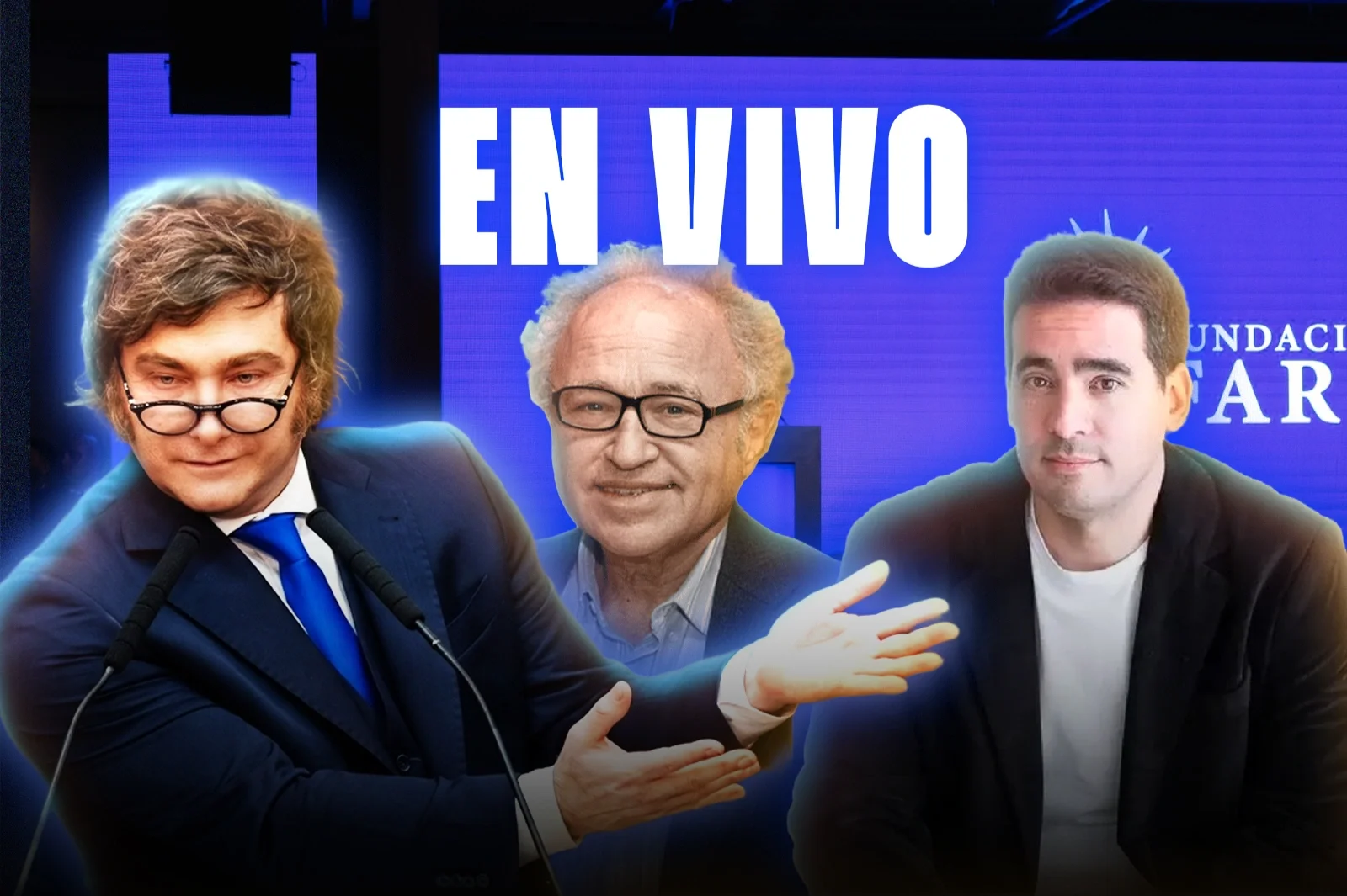 Milei expone ideas liberales con Ravier y Friedman