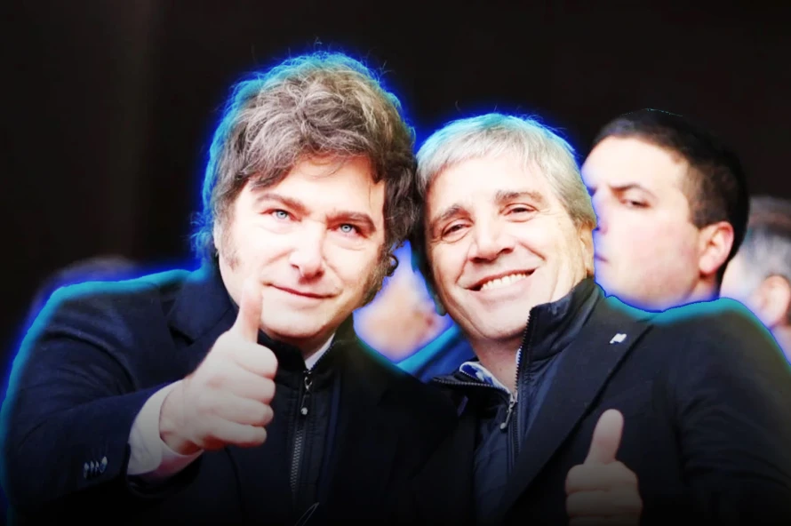 Javier Milei junto al minsitro de Economía Luis Caputo.
