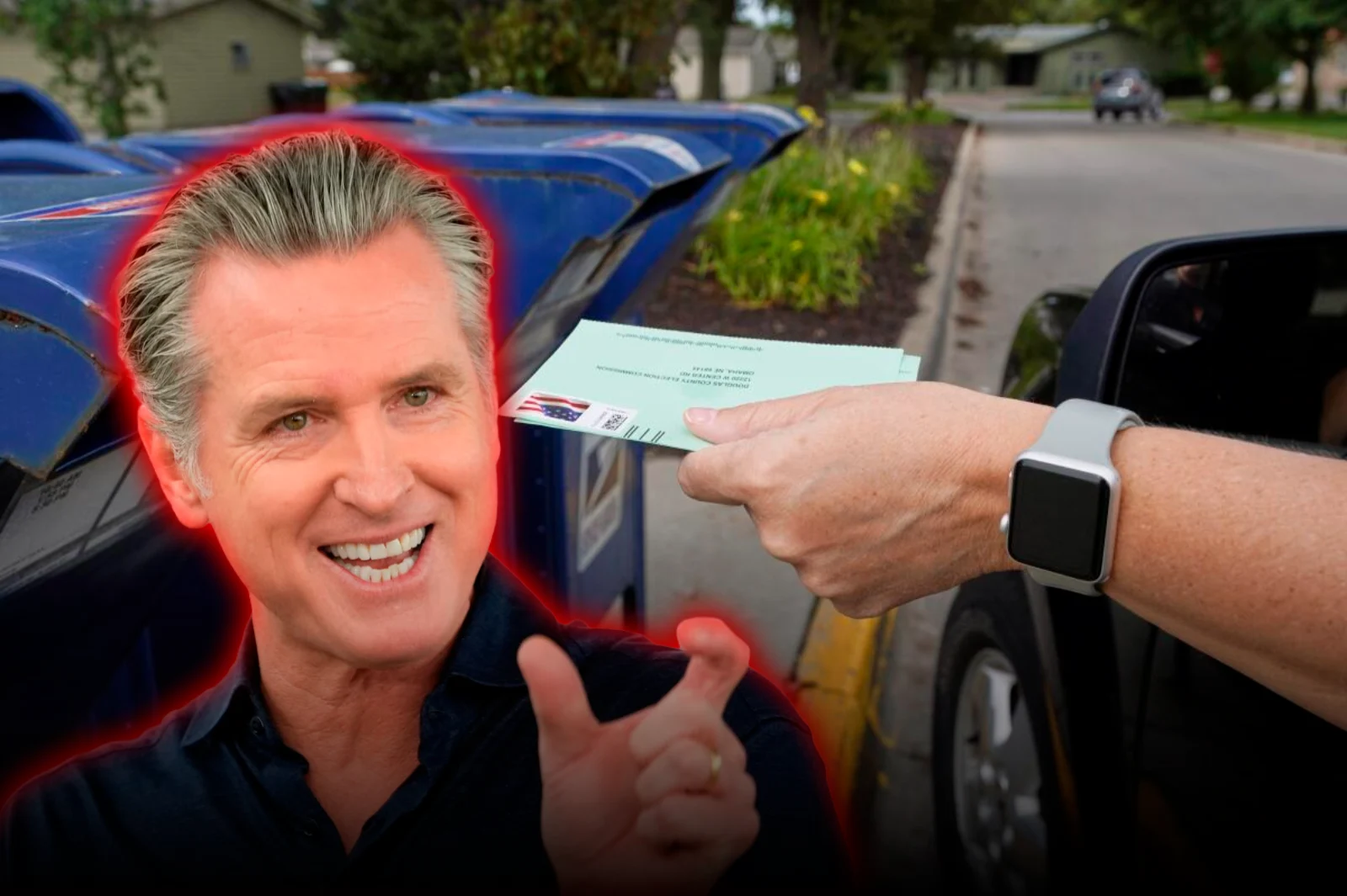 The communist Gavin Newsom threatened again to challenge the new mail-in voting rules