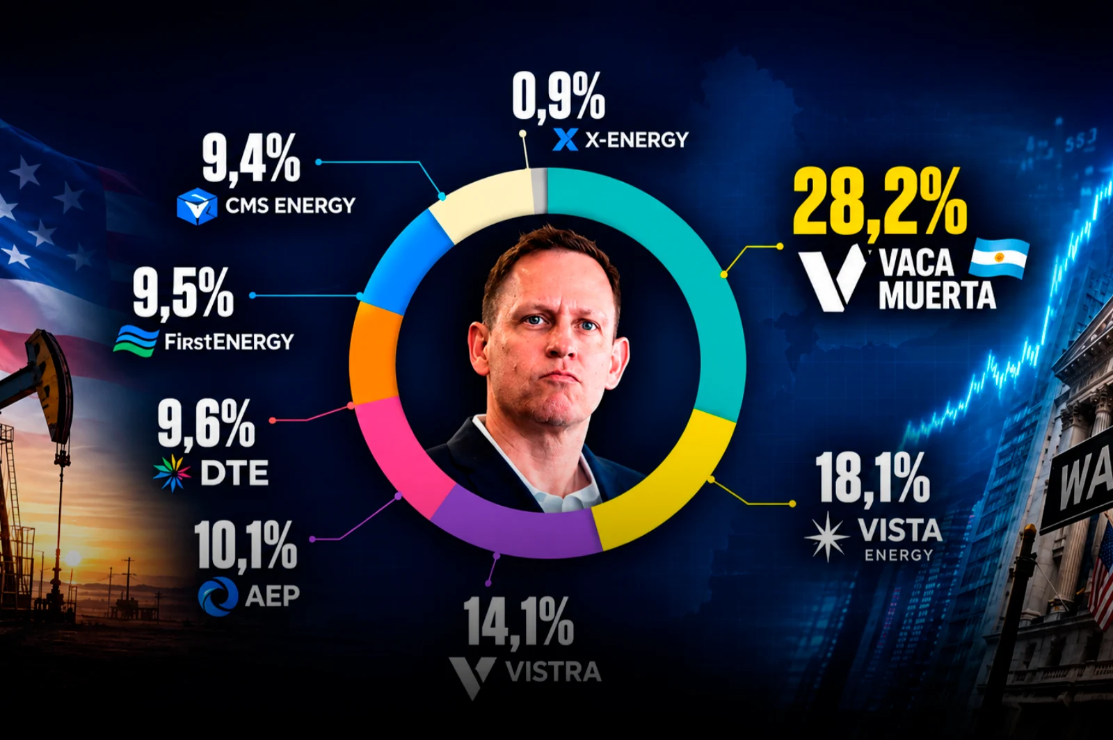 La inversión de Peter Thiel en Vaca Muerta es la segunda mas grande de su cartera