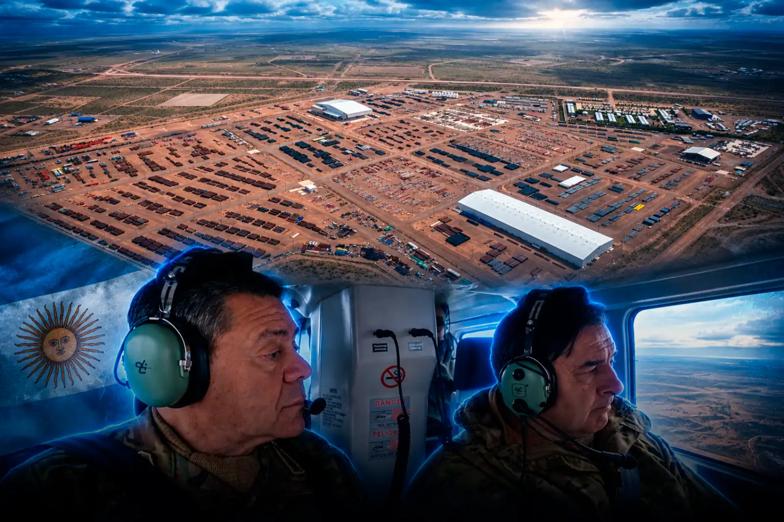 Carlos Presti realizó un reconocimiento aéreo sobre Vaca Muerta y la futura terminal de Punta Colorada