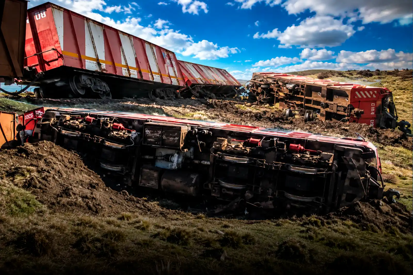 Descarriló un tren de carga en Santa Cruz y sospechan de un sabotaje gremial para frenar la privatización