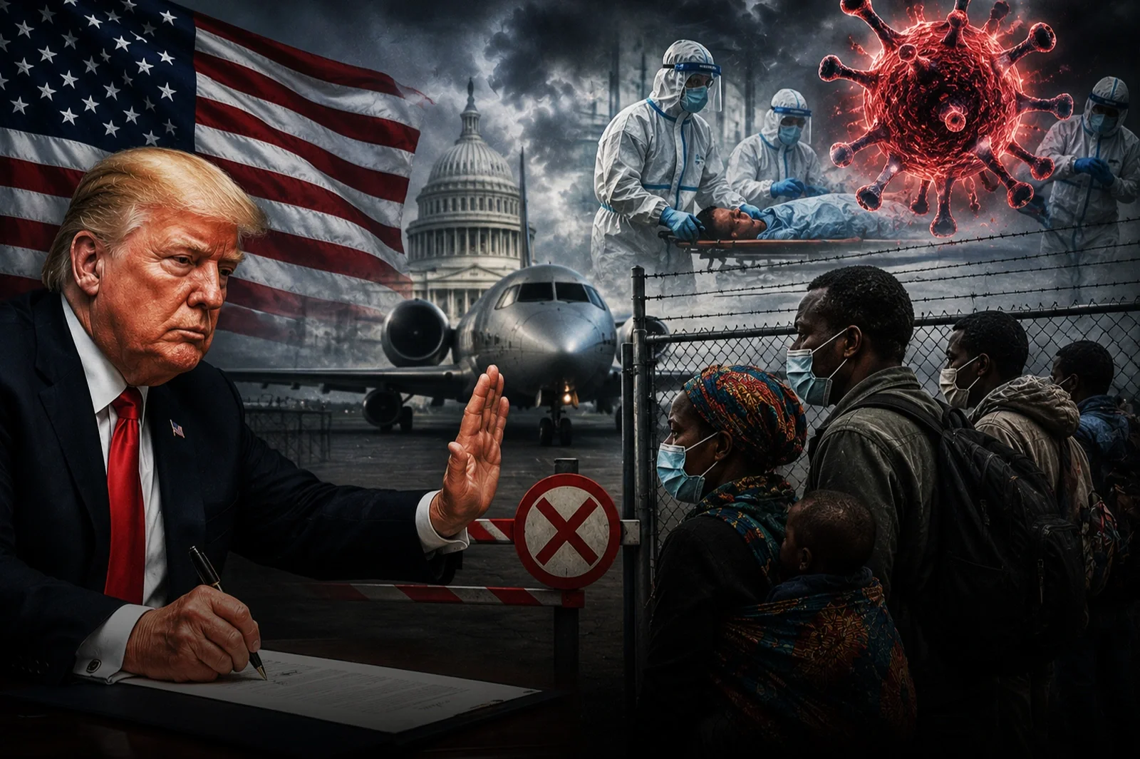 The Trump administration restricted entry from African countries due to the Ebola outbreak.