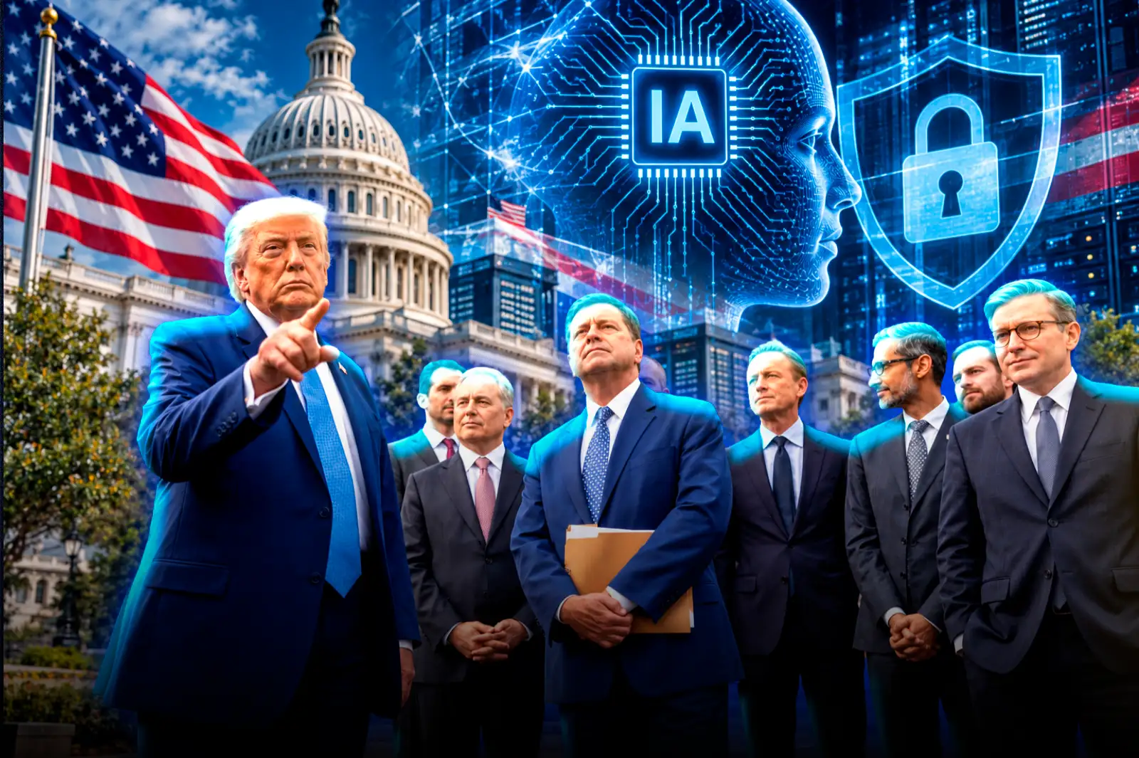 Donald Trump and tech leaders agreed on voluntary AI controls to enhance security in the US