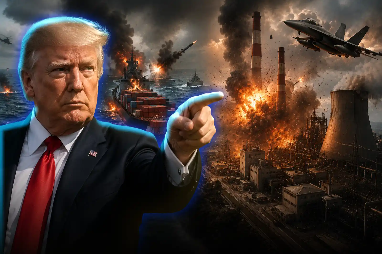 Trump declaró una nueva ecuación en la guerra: Un puente o central eléctrica iraní destruida por cada barco atacado