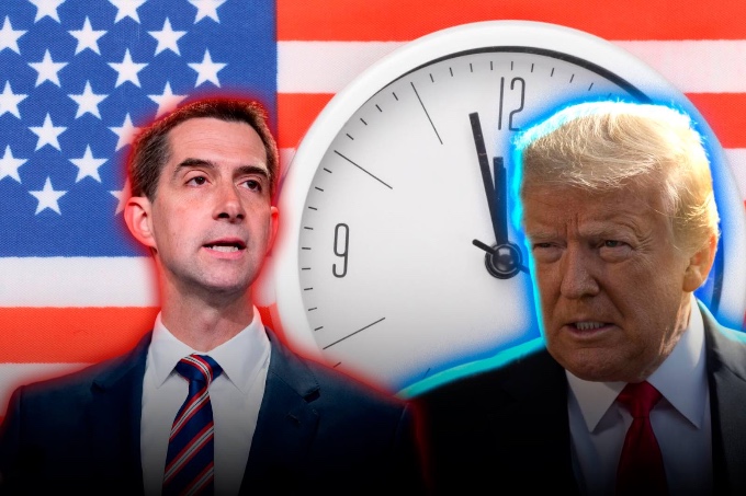 Trump cruzó al senador republicano Tom Cotton e impulsa un proyecto para eliminar el doble cambio de hora anual en EEUU