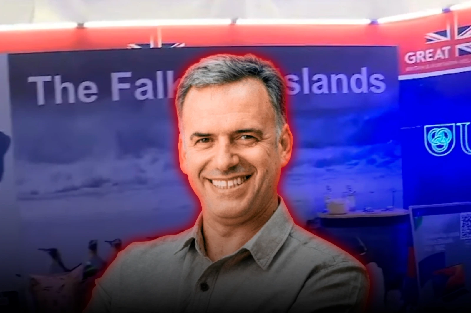 Uruguay allowed a British stand promoting the "Falkland Islands"