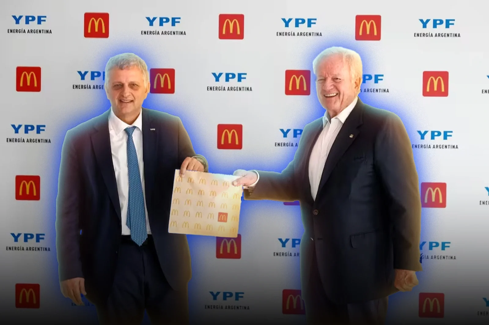 YPF and McDonald's sealed a partnership to sell hamburgers at stations across the country