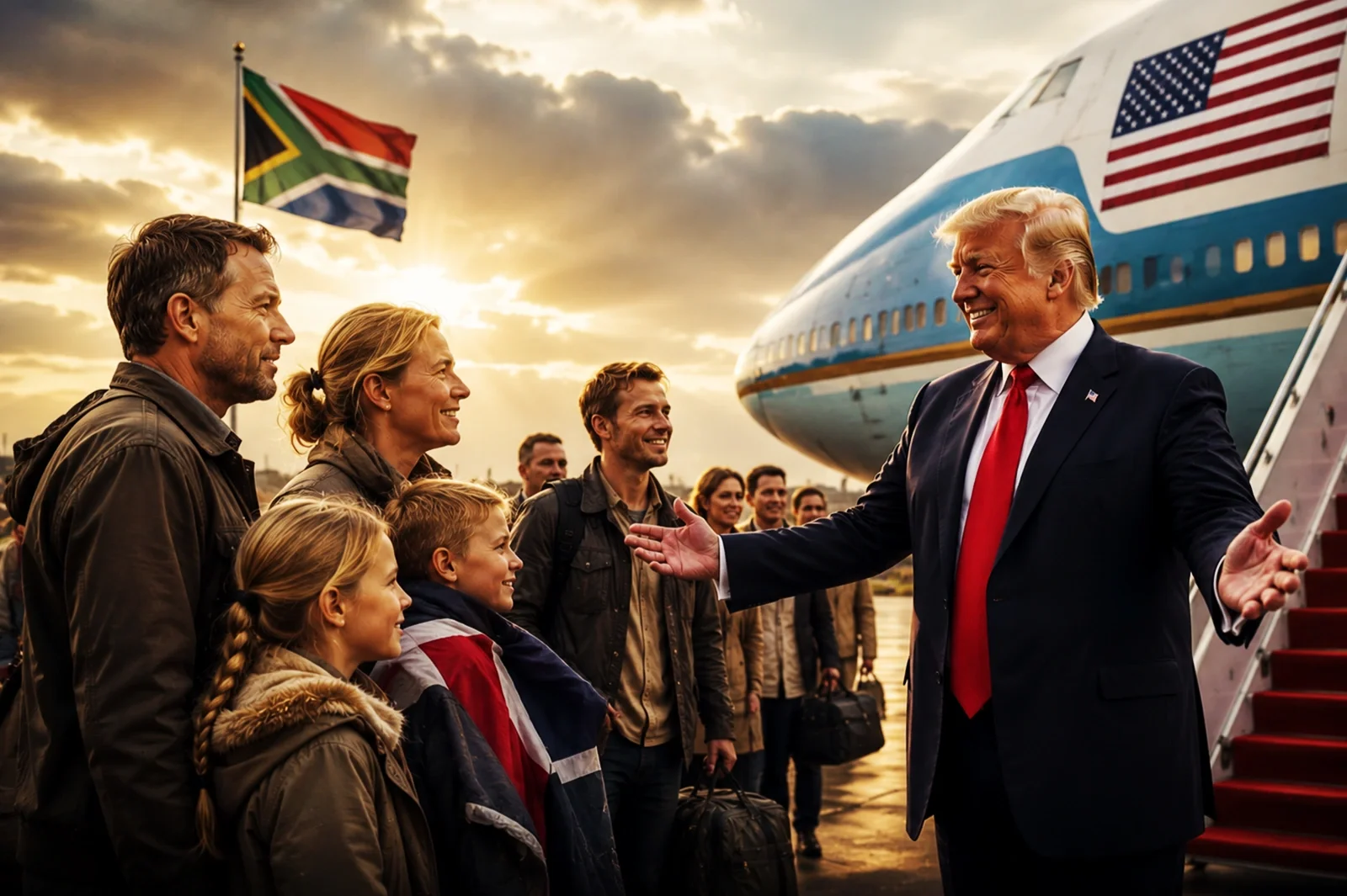 The Trump Administration exclusively accepts white refugees facing genocide in South Africa