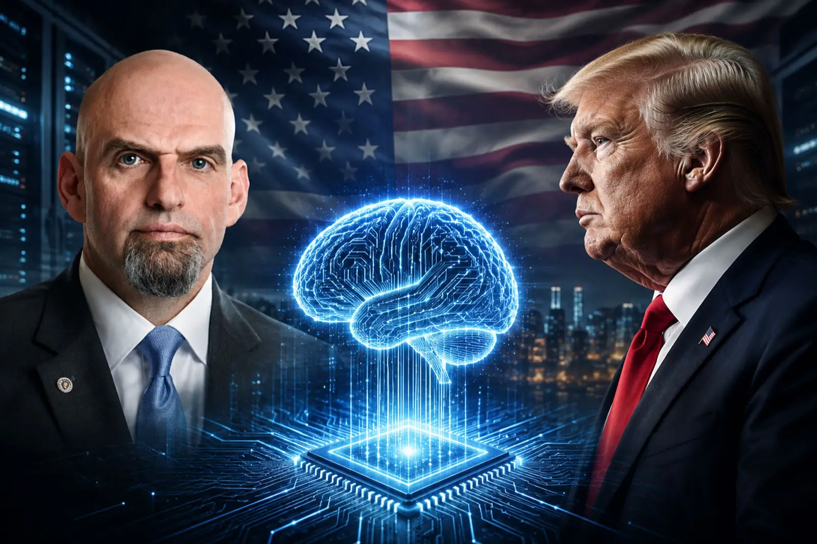 Democrat John Fetterman once again endorsed Trump's strategy to accelerate the US race in AI