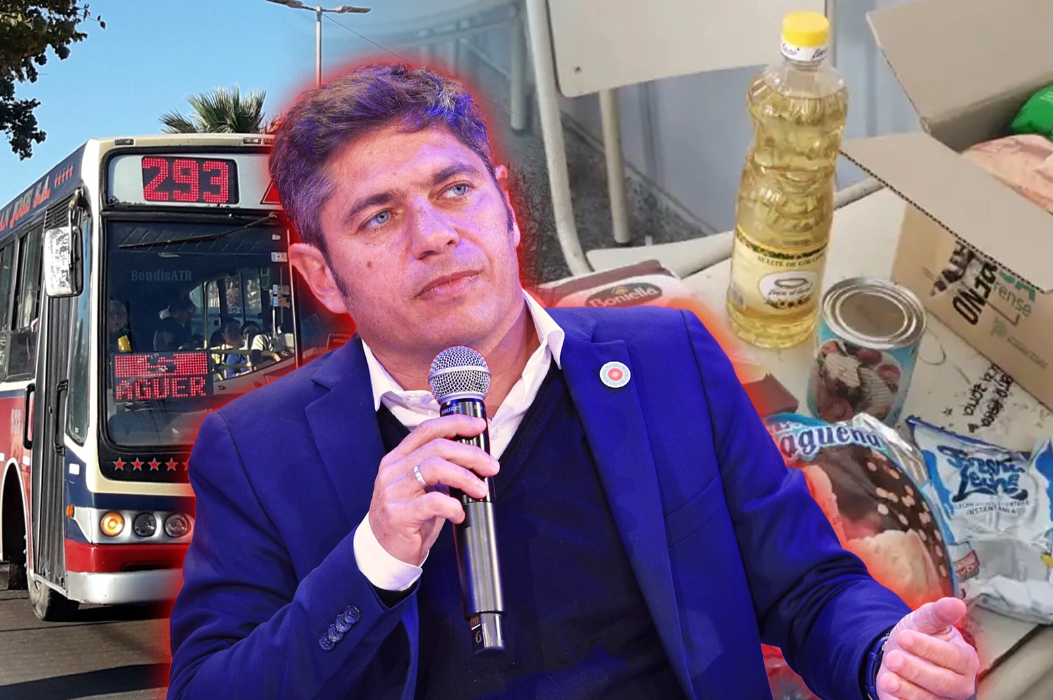 Las prioridades de Kicillof: Recorte de ayuda alimentaria, aumento de colectivo y récord de pauta oficial