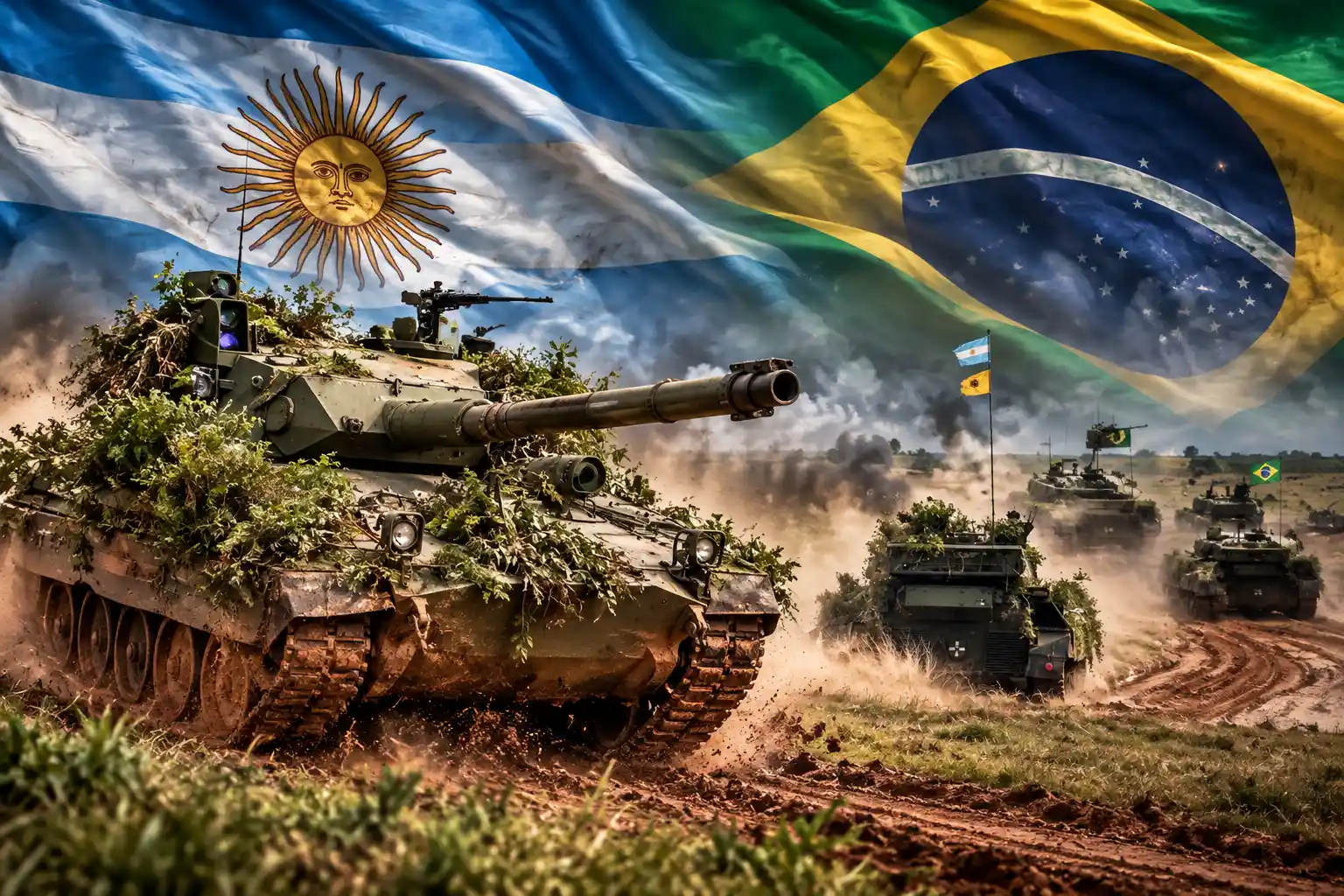 El Ejército argentino realizó maniobras y ejercicios de tiro con tanques junto al Ejército brasileño