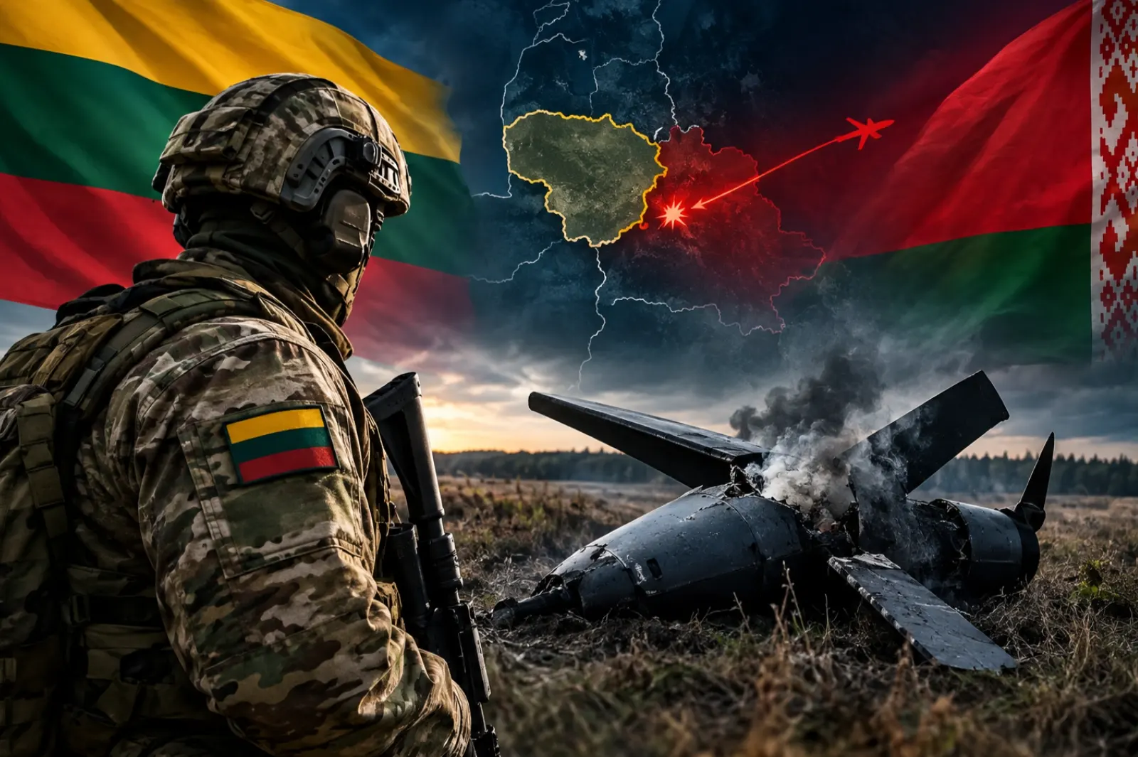 Lituania derribó un dron ruso de la guerra en Ucrania tras ingresar desde Bielorrusia