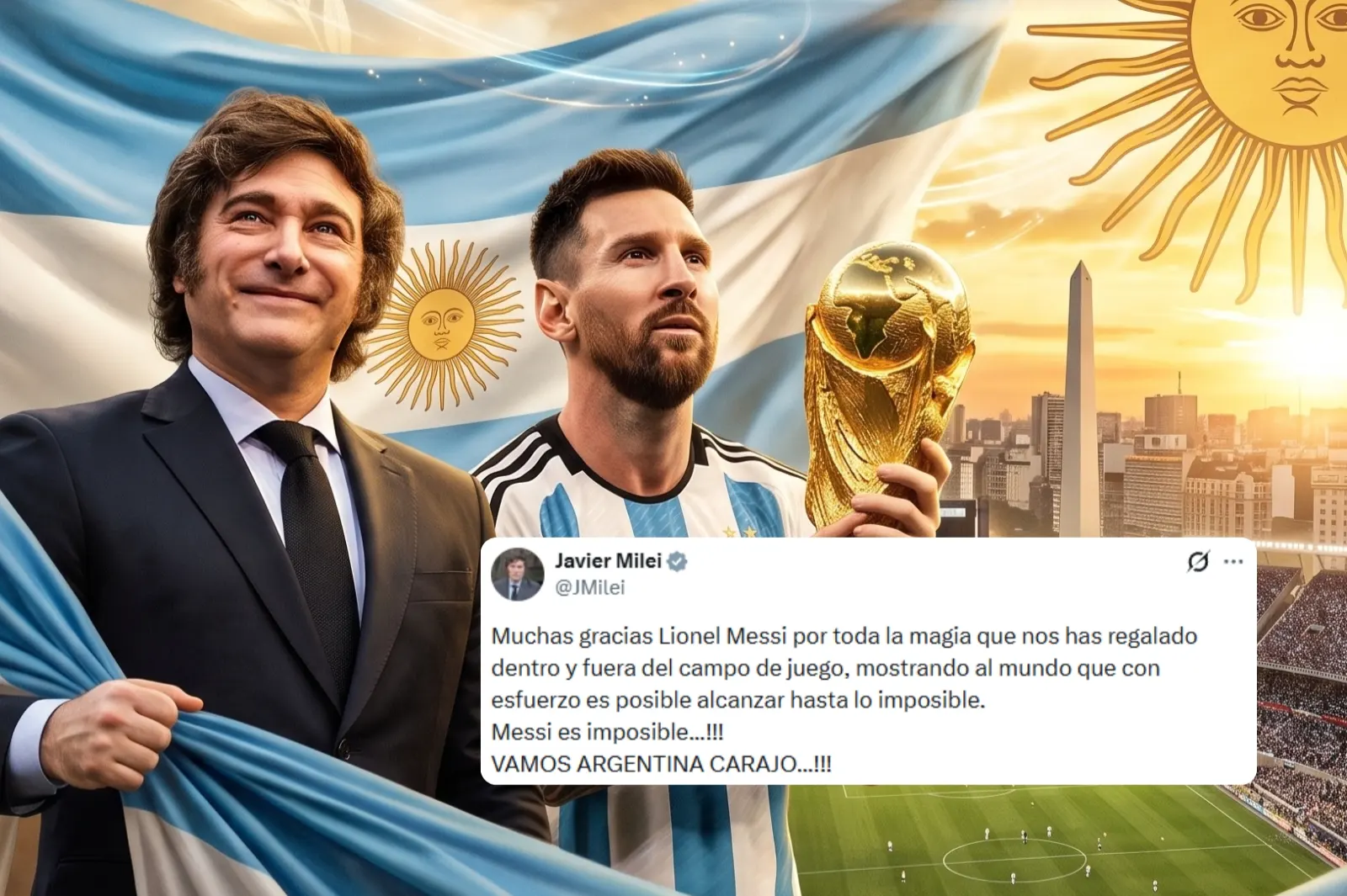 Milei homenajeó a Lionel Messi: “Gracias por toda la magia que nos regalaste”