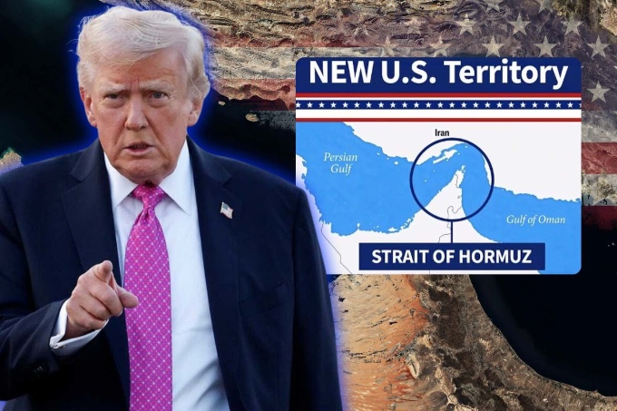 Trump confirmed that there is no dialogue with Tehran and showed a map with the Strait of Hormuz as U.S. territory